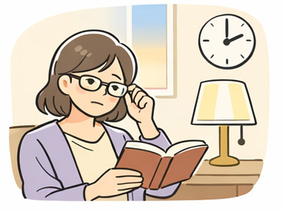 アイフレイルの具体例1:夕方になると文字がかすむ、読書がつらくなる